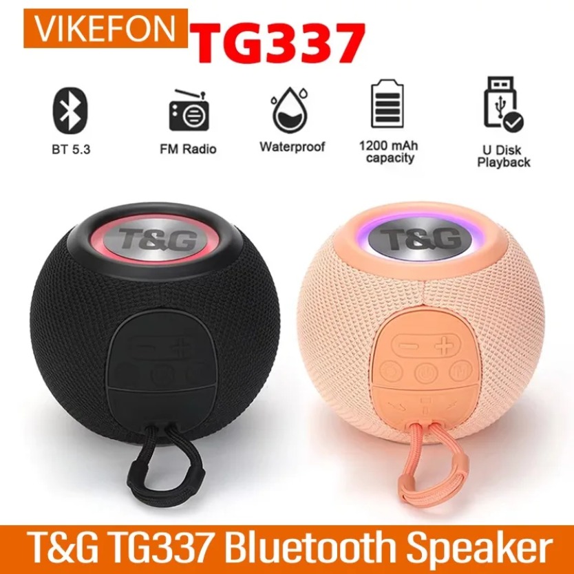 Portable Bluetooth Speaker Waterproof Ipx7 - TG337 TWS Bluetooth Loudspeaker Bass Boombox
