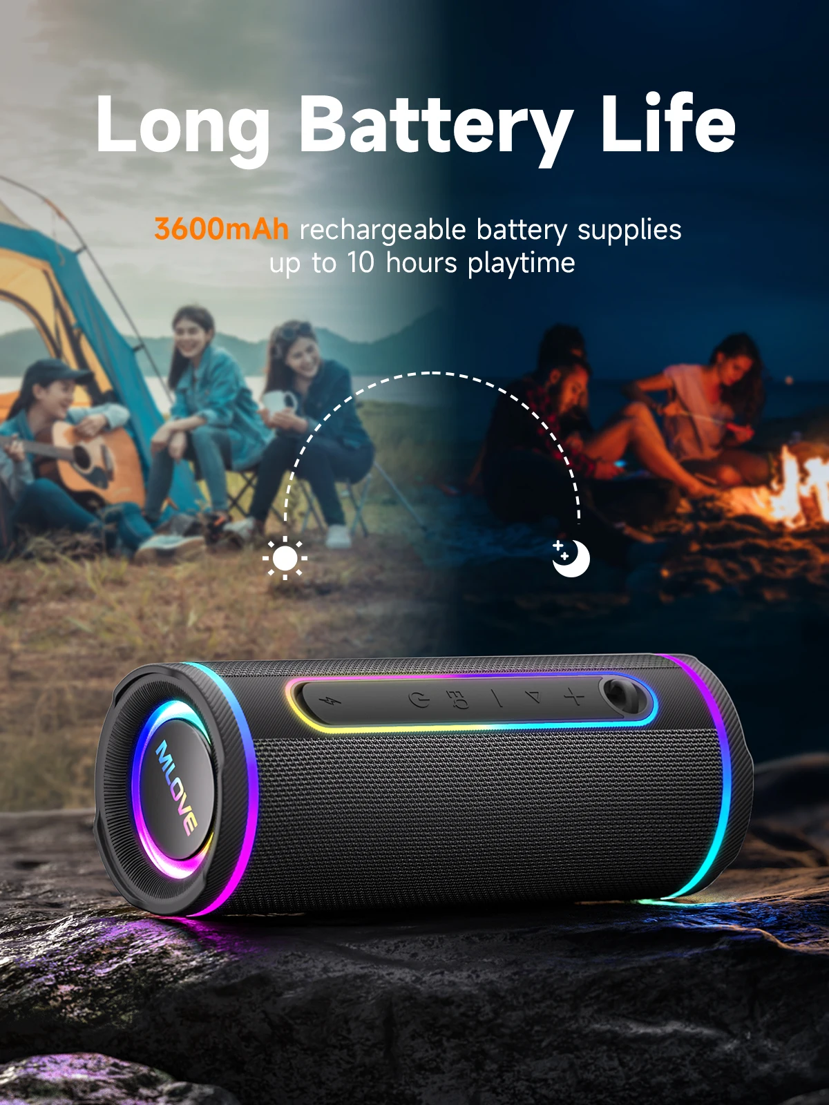 MLOVE E80 Portable Bluetooth S - đánh giá và giá Portable Bluetooth Speaker Waterproof Ipx7
