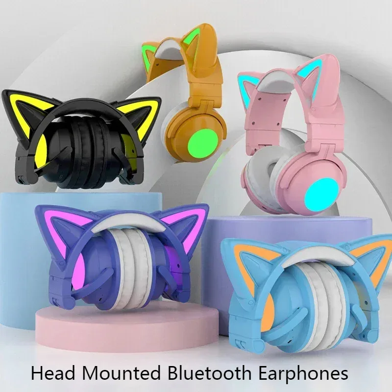 New ZW068 Bluetooth5.0 Headpho - đánh giá và giá Cat Ear Bluetooth Headset Led