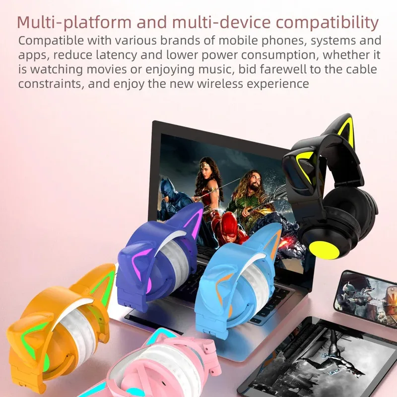 New ZW068 Bluetooth5.0 Headpho - đánh giá và giá Cat Ear Bluetooth Headset Led