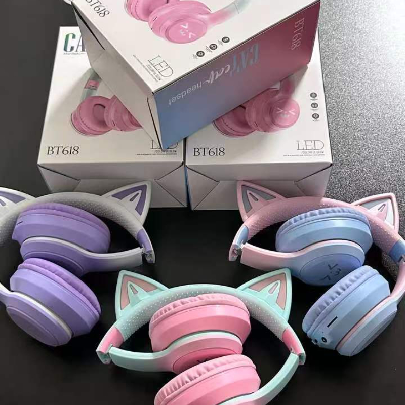 T28 Wireless Bluetooth Headpho - đánh giá và giá Cat Ear Bluetooth Headset Led