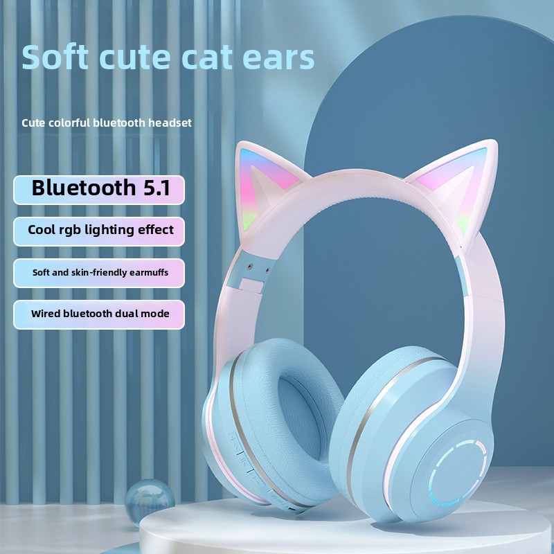 New Best Selling RGB Head-moun - đánh giá và giá Cat Ear Bluetooth Headset Led